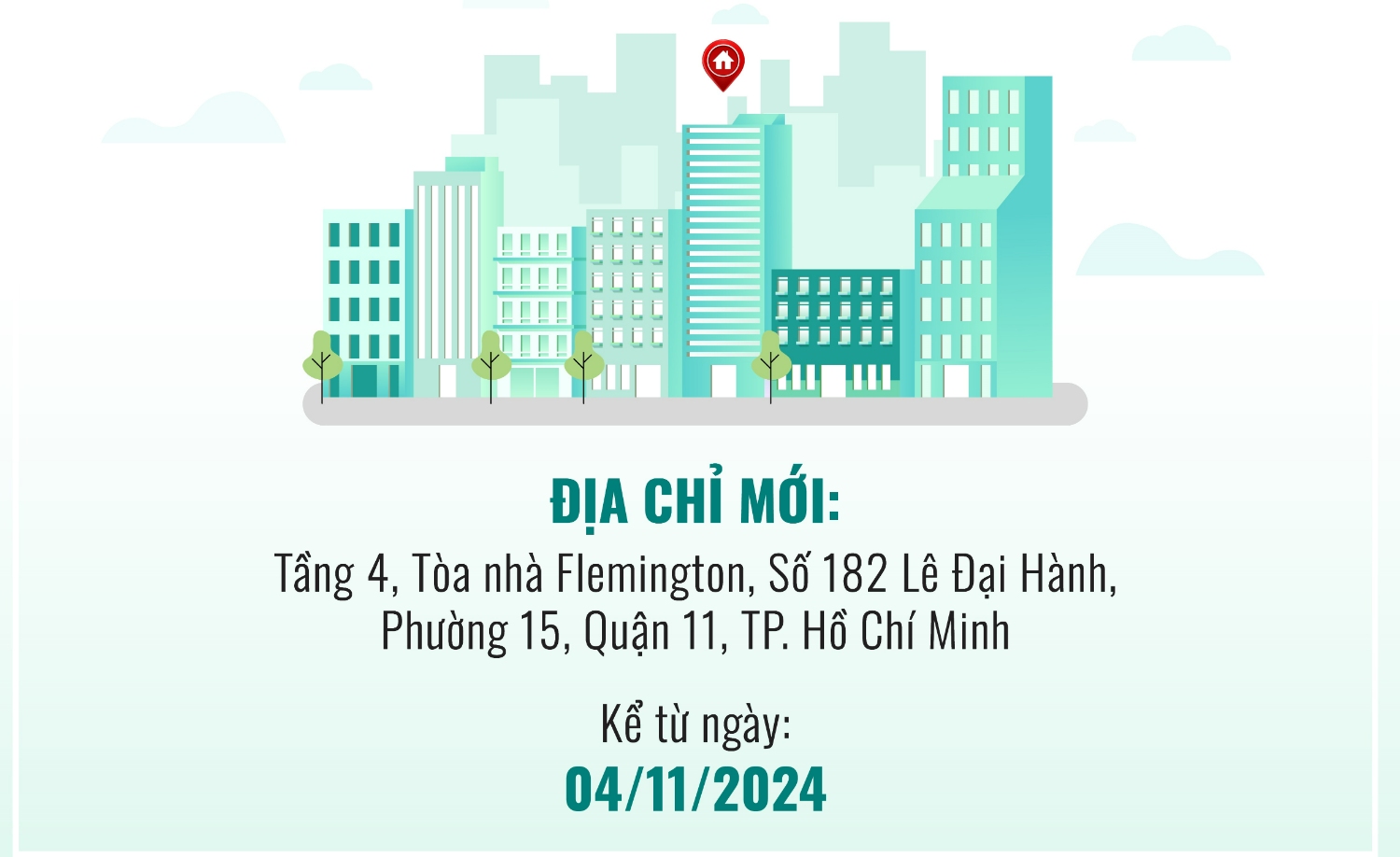 THÔNG BÁO CHUYỂN VĂN PHÒNG ĐẠI DIỆN TẠI TP. HỒ CHÍ MINH