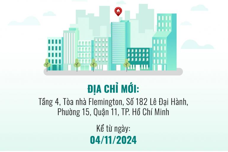 THÔNG BÁO CHUYỂN VĂN PHÒNG ĐẠI DIỆN TẠI TP. HỒ CHÍ MINH